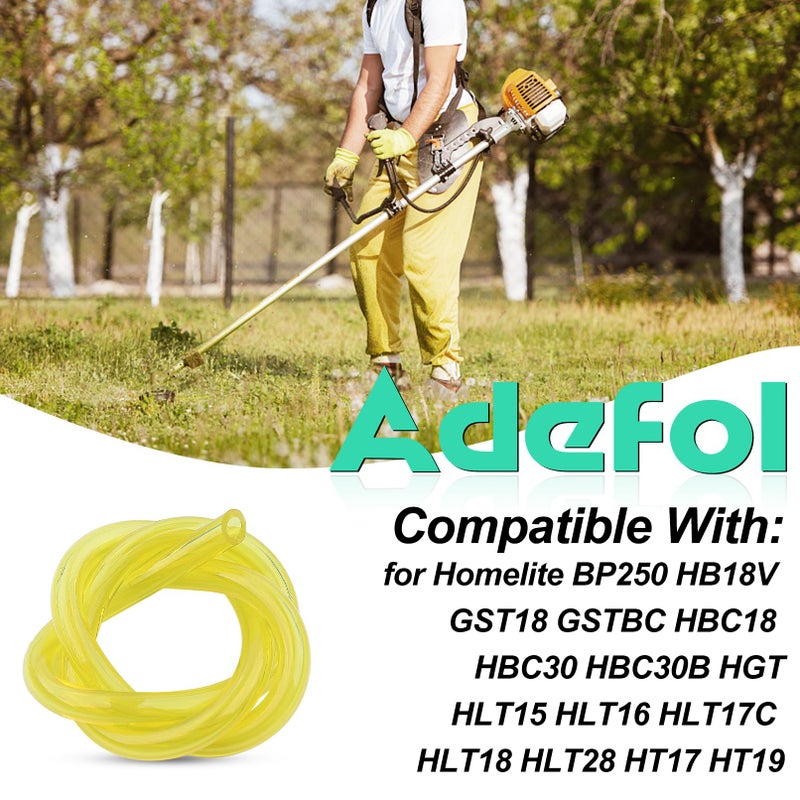 Adefol Fuel Filter + Fue Line+Primer Bulb for Homelite BP250 HB18V GST GST18 GSTBC HBC18 HBC30 HBC30B HGT HLT15 HLT16 HLT17C HLT18 HLT28 HT17 HT19 ST175G ST185 String Trimmer Blower - Image 2